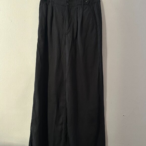 Madewell Wide-Leg Pleated Trousers – Black (Size 2T, Fair Trade Certified) - Picture 5 of 9